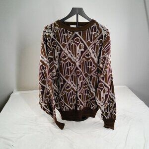 Vintage The Men’s Store at Sears Geometric Sweater XL Brown 90s Knit